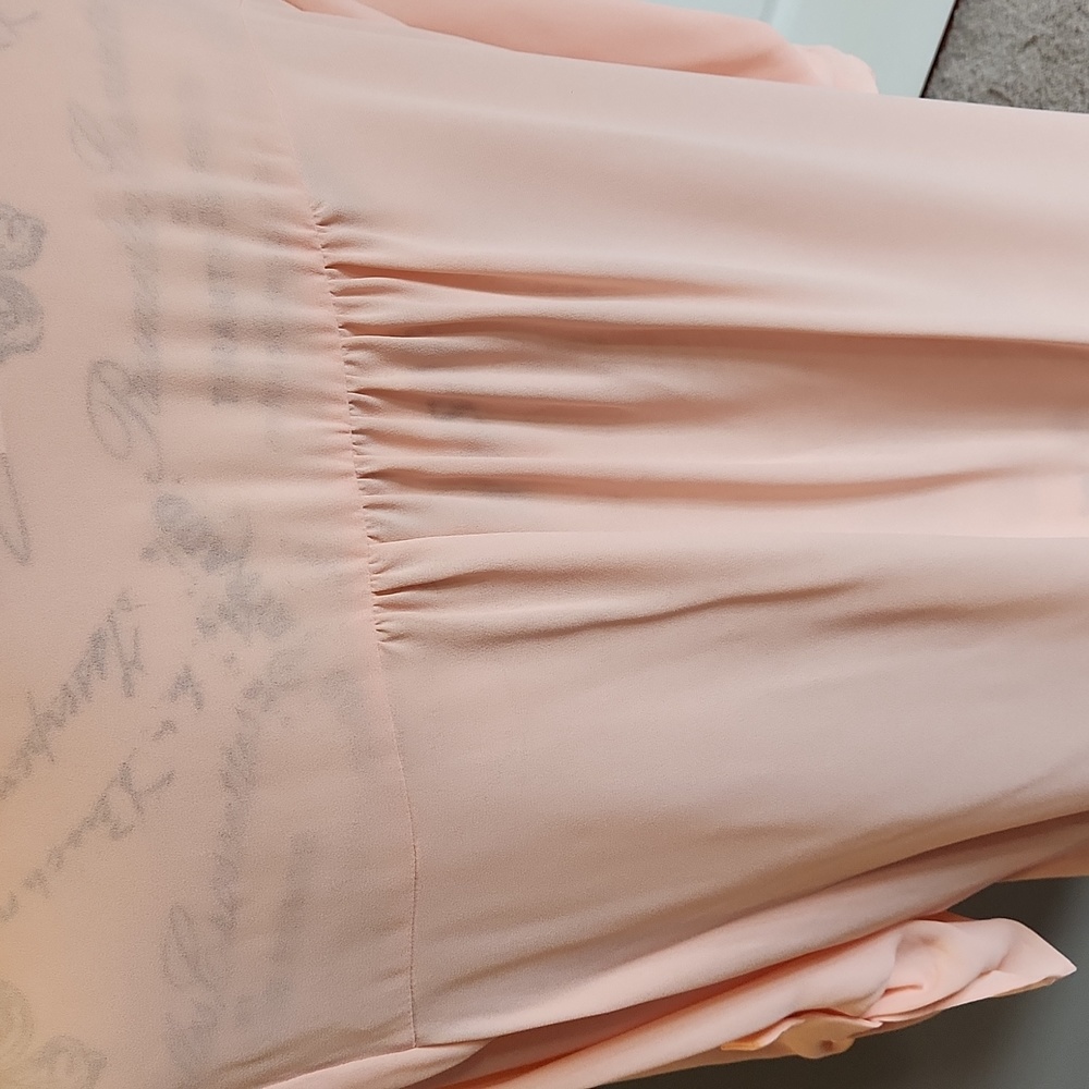 Decree Sheer Peach Blouse, XL - Picture 5 of 10